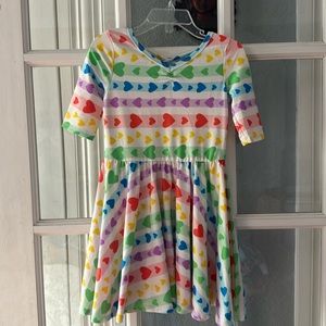 3T/4T Dot Dot Smile Rainbow Hearts Dress